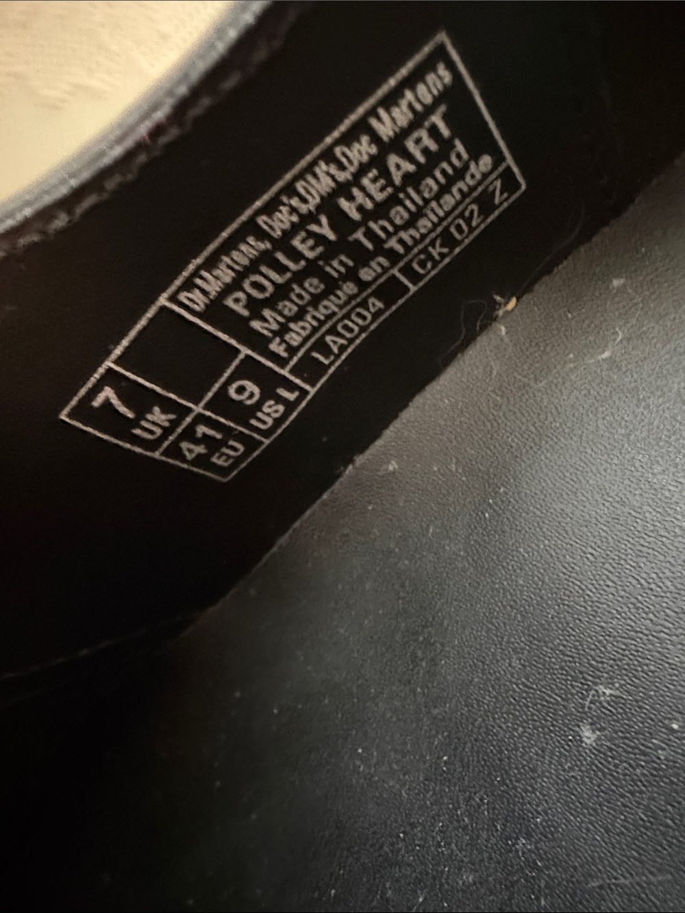 Dr. Martens Black Mary Jane Shoes with Yellow Stitching and Pink Heart Accent - Picture 2 of 8